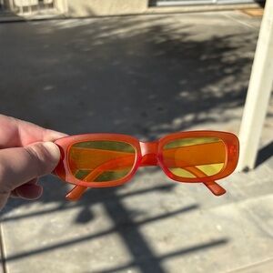Orange Rectangular Sunglasses